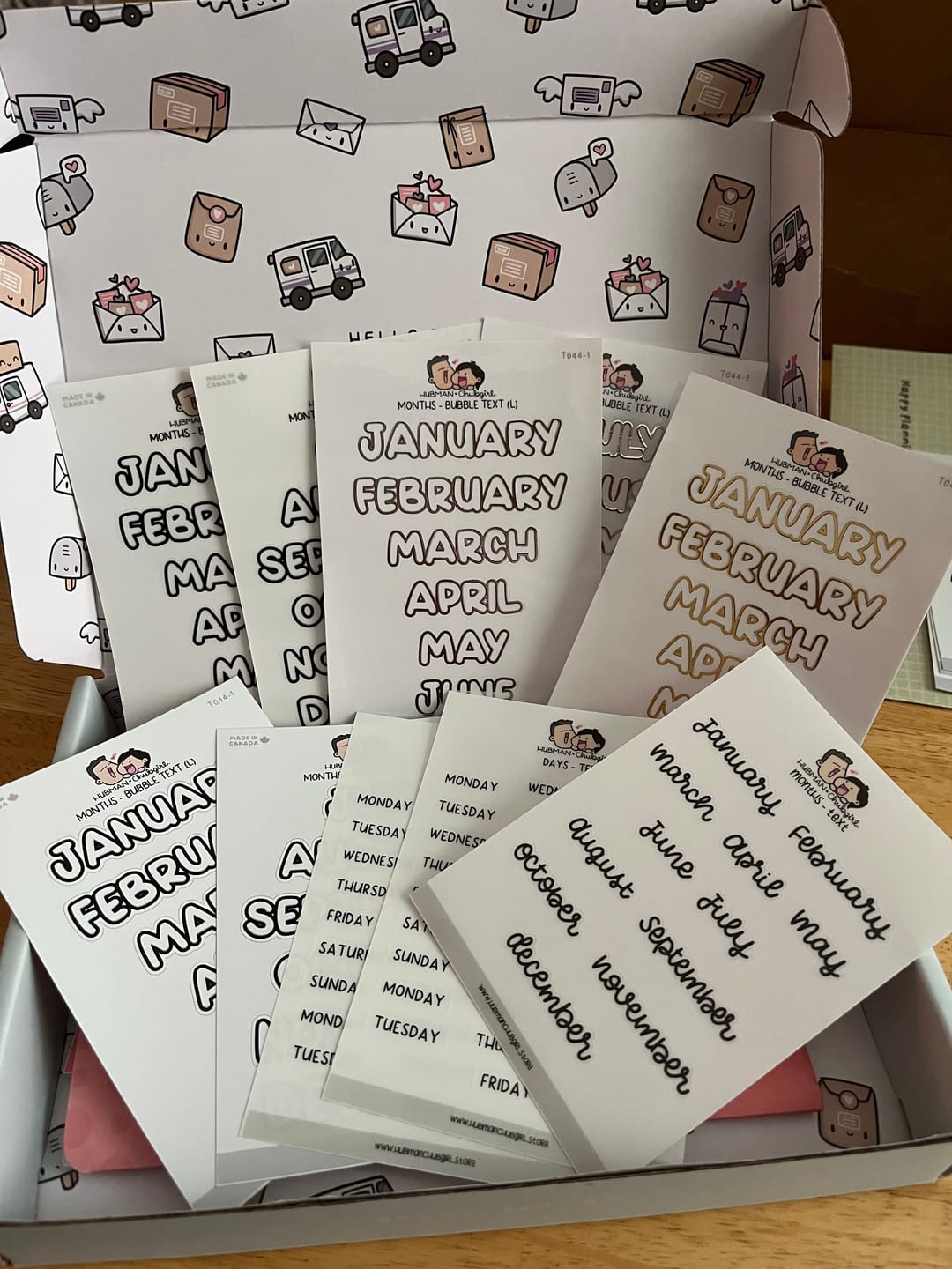 Customer photo review of Months - Bubble Text (L)  - Set of 2 Planner Stickers