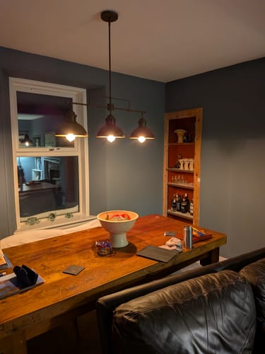 Customer photo review of Industrial 3-Light Bar Dome Pendant Light