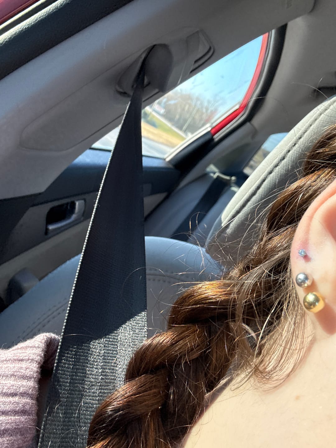 Customer photo review of Harper 18k White Gold Plated Ball Stud Earrings