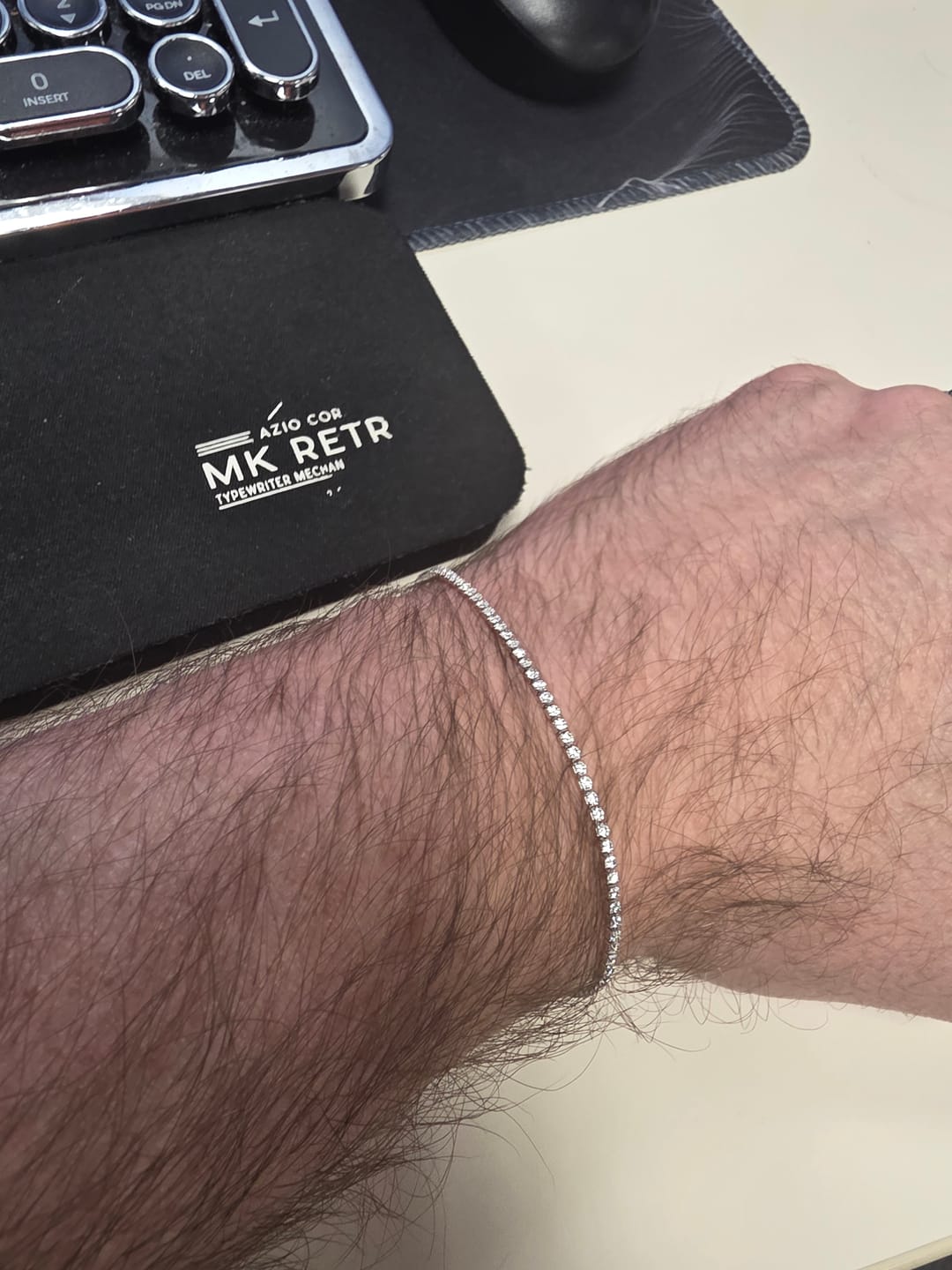Customer photo review of Micro Tennis Chain - White Gold