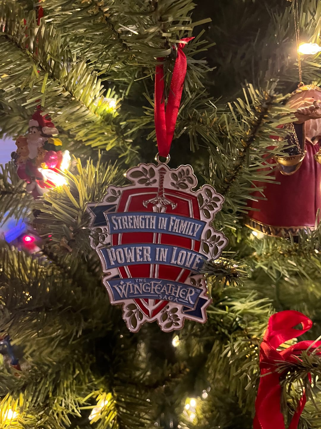 Customer photo review of The Wingfeather Saga Strength in Family Christmas Ornament