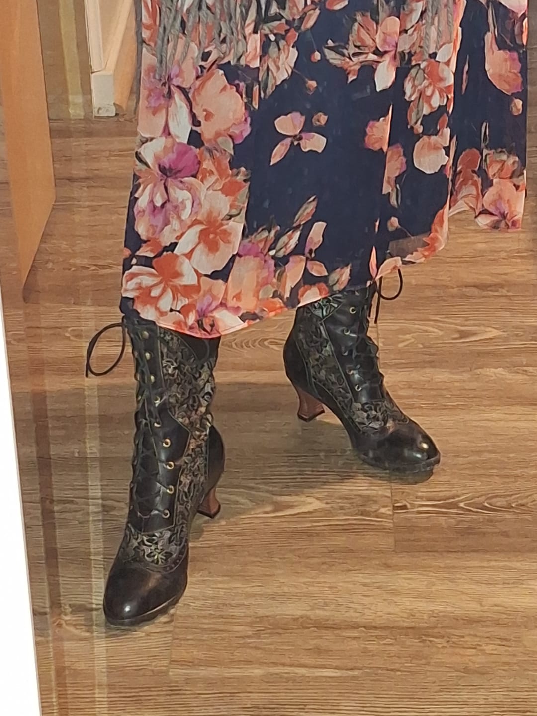 Customer photo review of Victorian Elegance Mid-Calf Boots
