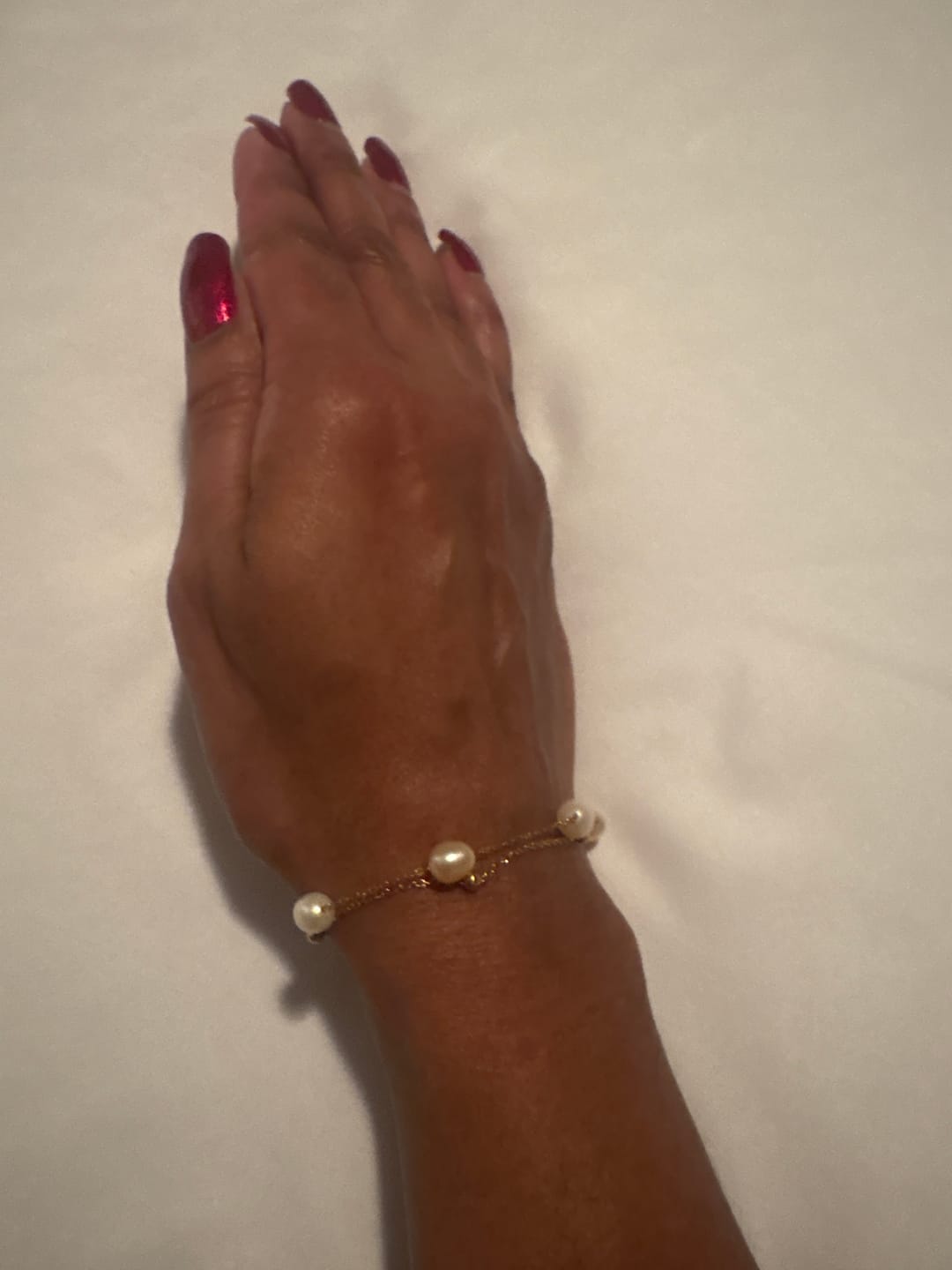 Customer photo review of Freshwater Pearl Layered Bracelet