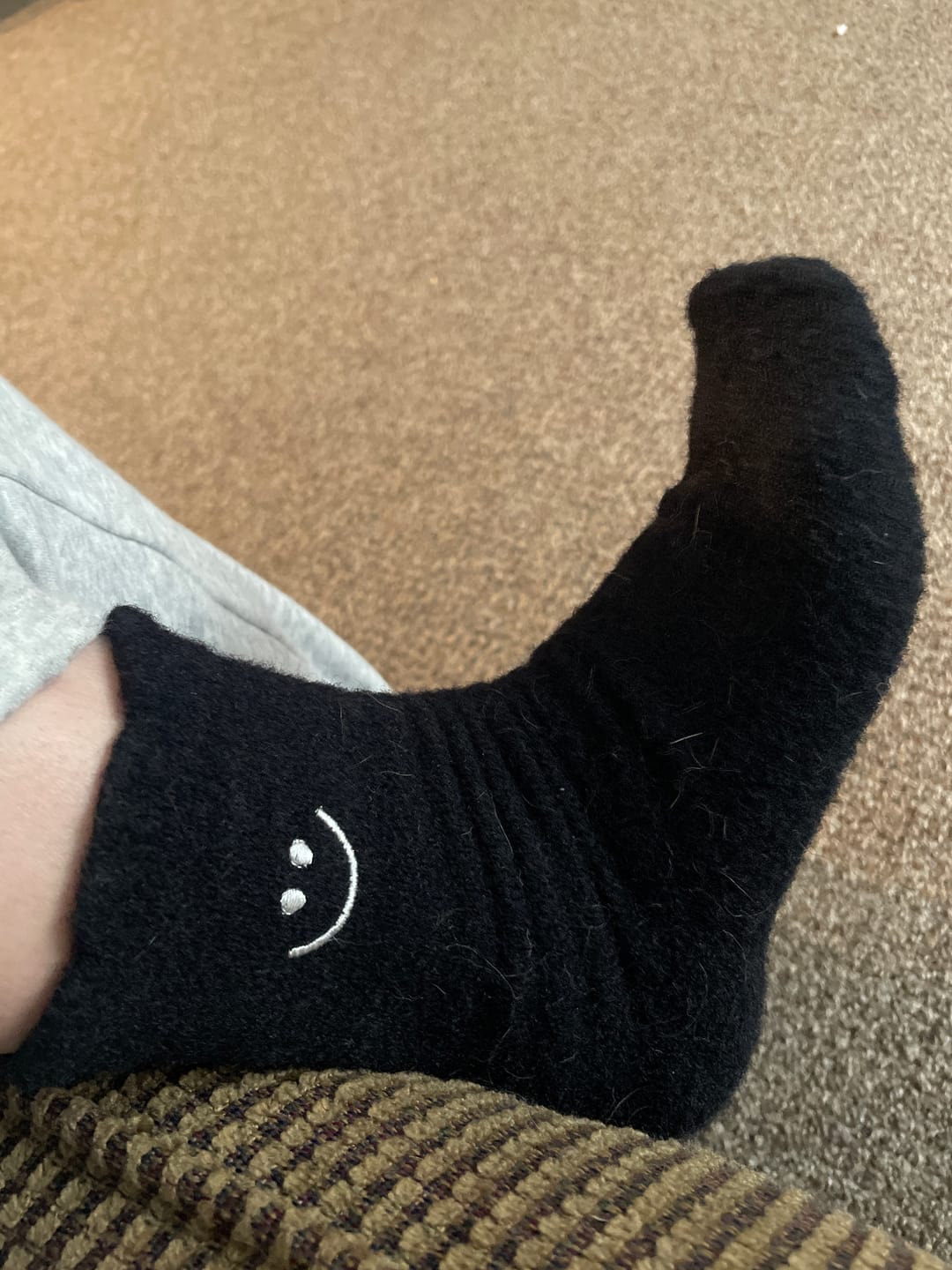 Customer photo review of Fuzzy Happy Face Socks Pack
