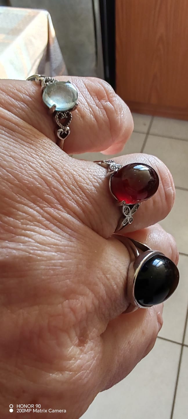 Customer photo review of Bague Ajustable "Cristal de Mer" en Aigue-Marine