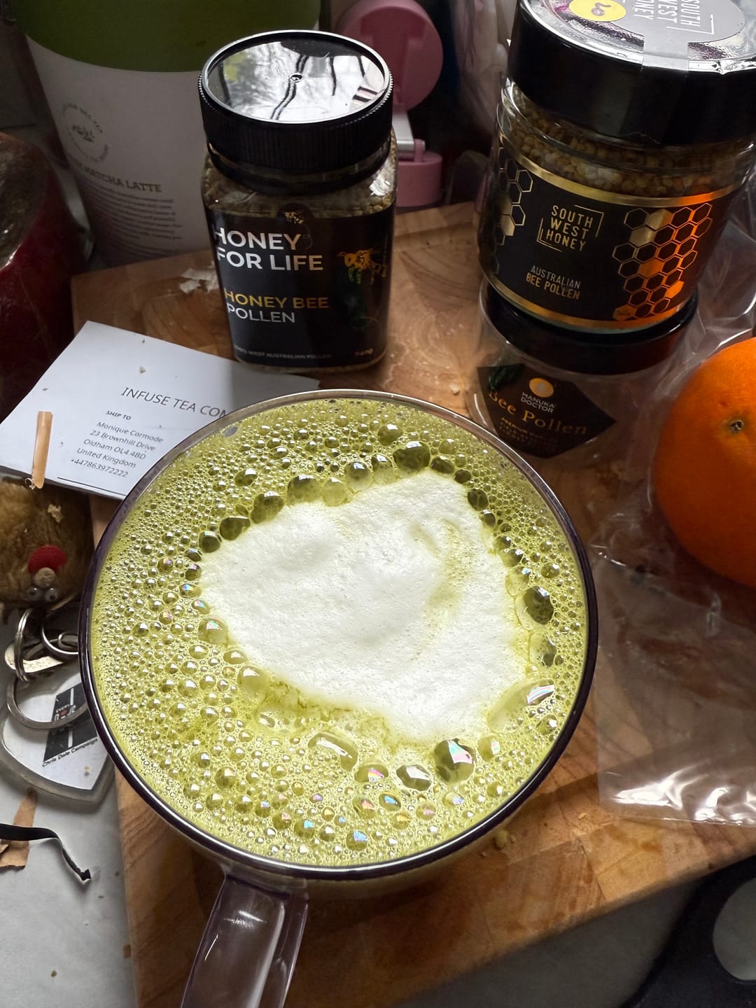 Customer photo review of Premium Matcha Latte