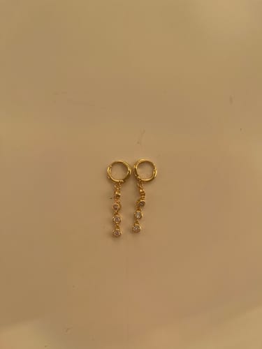 Customer photo review of Ellica Gold Crystal Droplet Huggie Earring