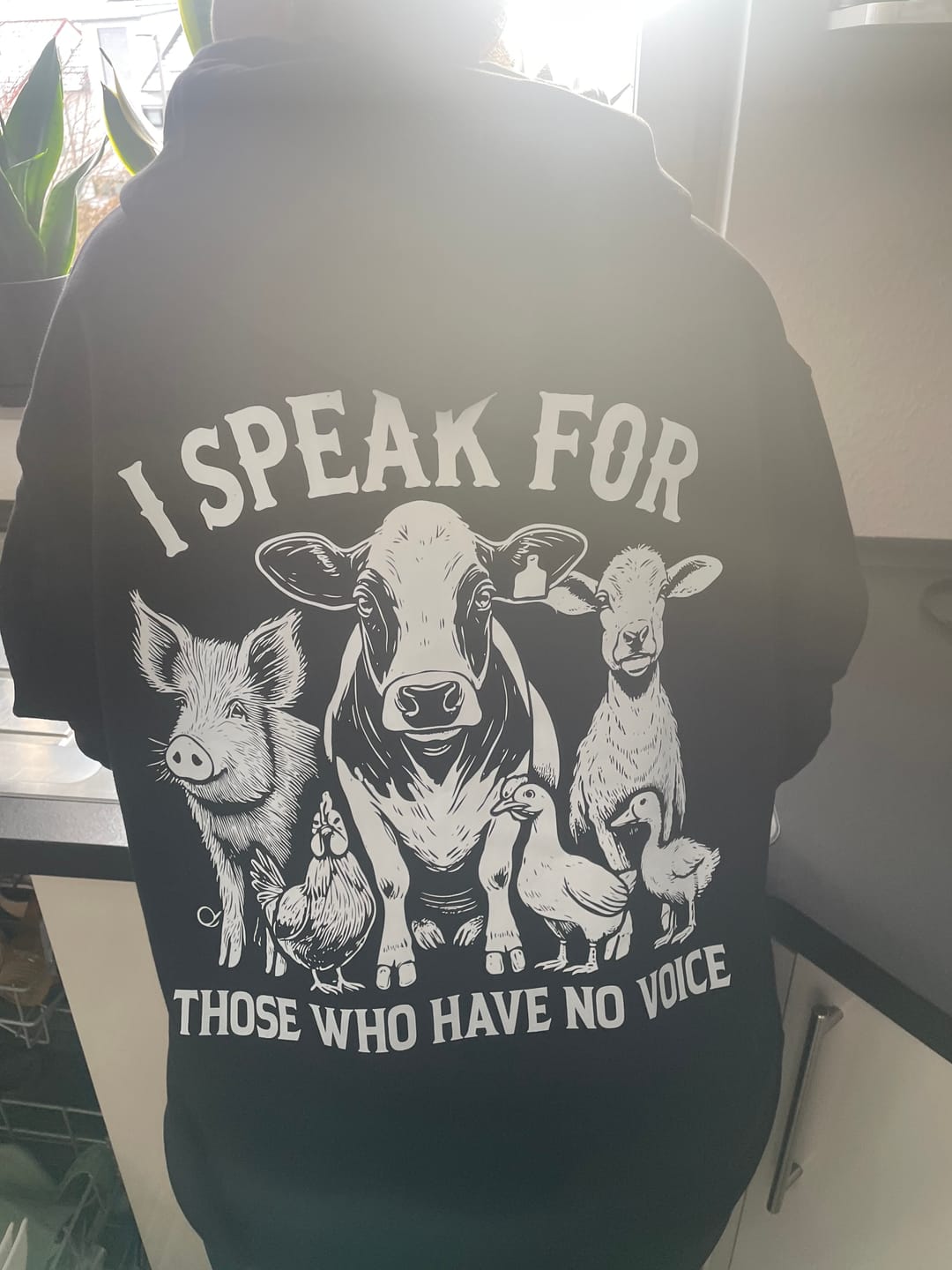 Customer photo review of I speak for those who have no voice - Premium Hoodie