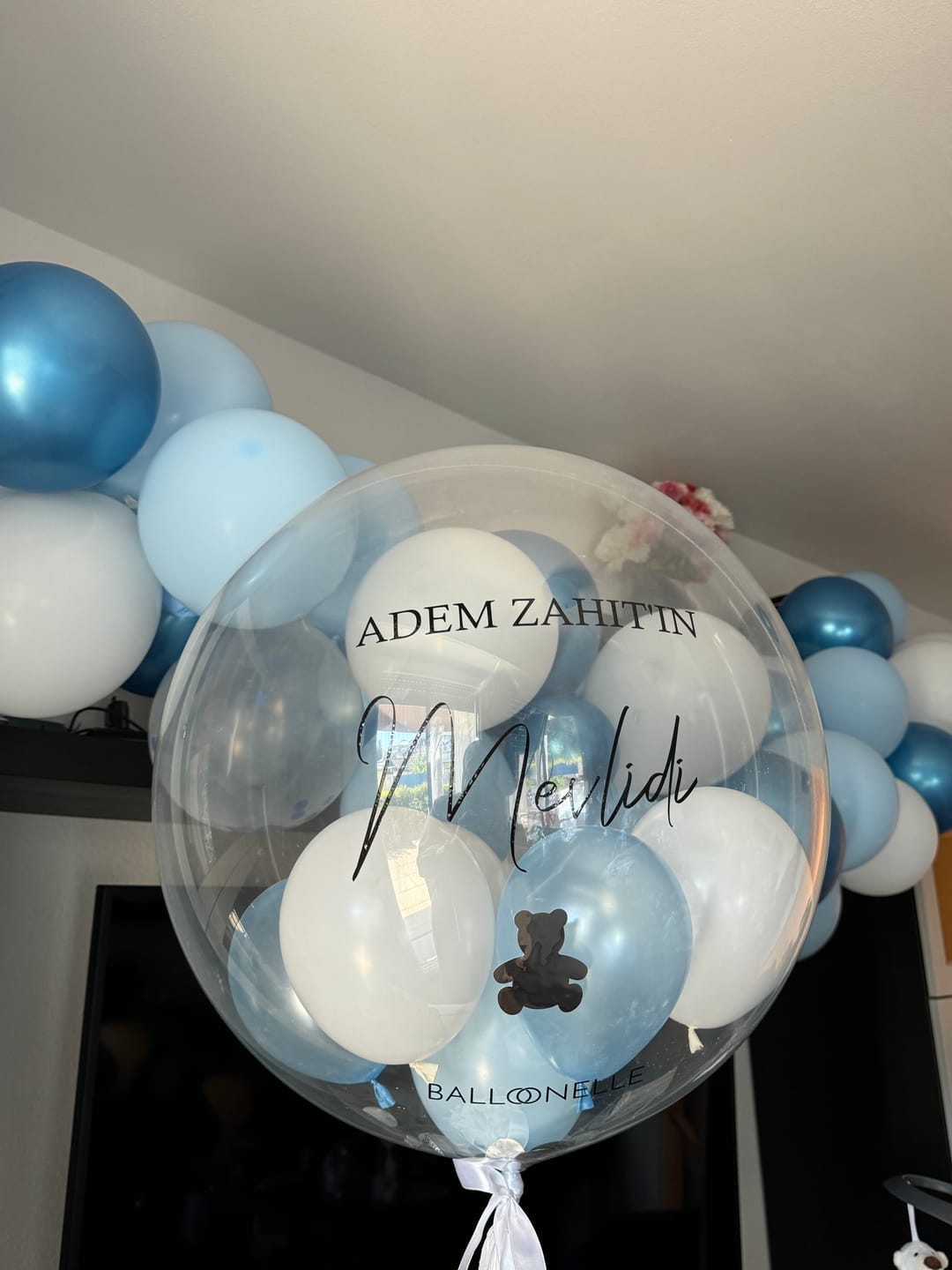 Customer photo review of Blue Silver Love Designer Ballon