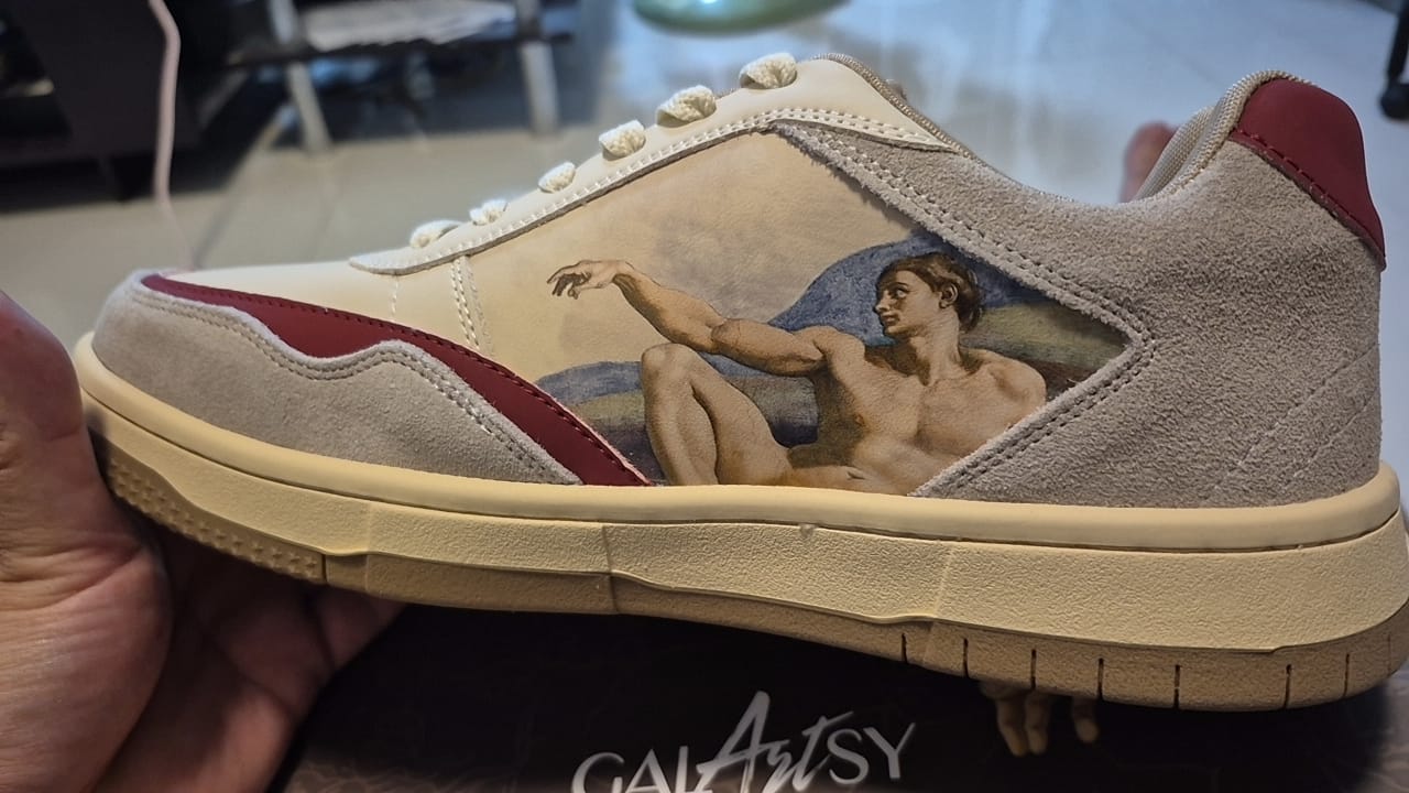 Customer photo review of The Creation of Adam Sneakers