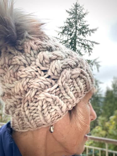 Customer photo review of Faux Fur Pom Pom ~ Tie on ~ Handmade