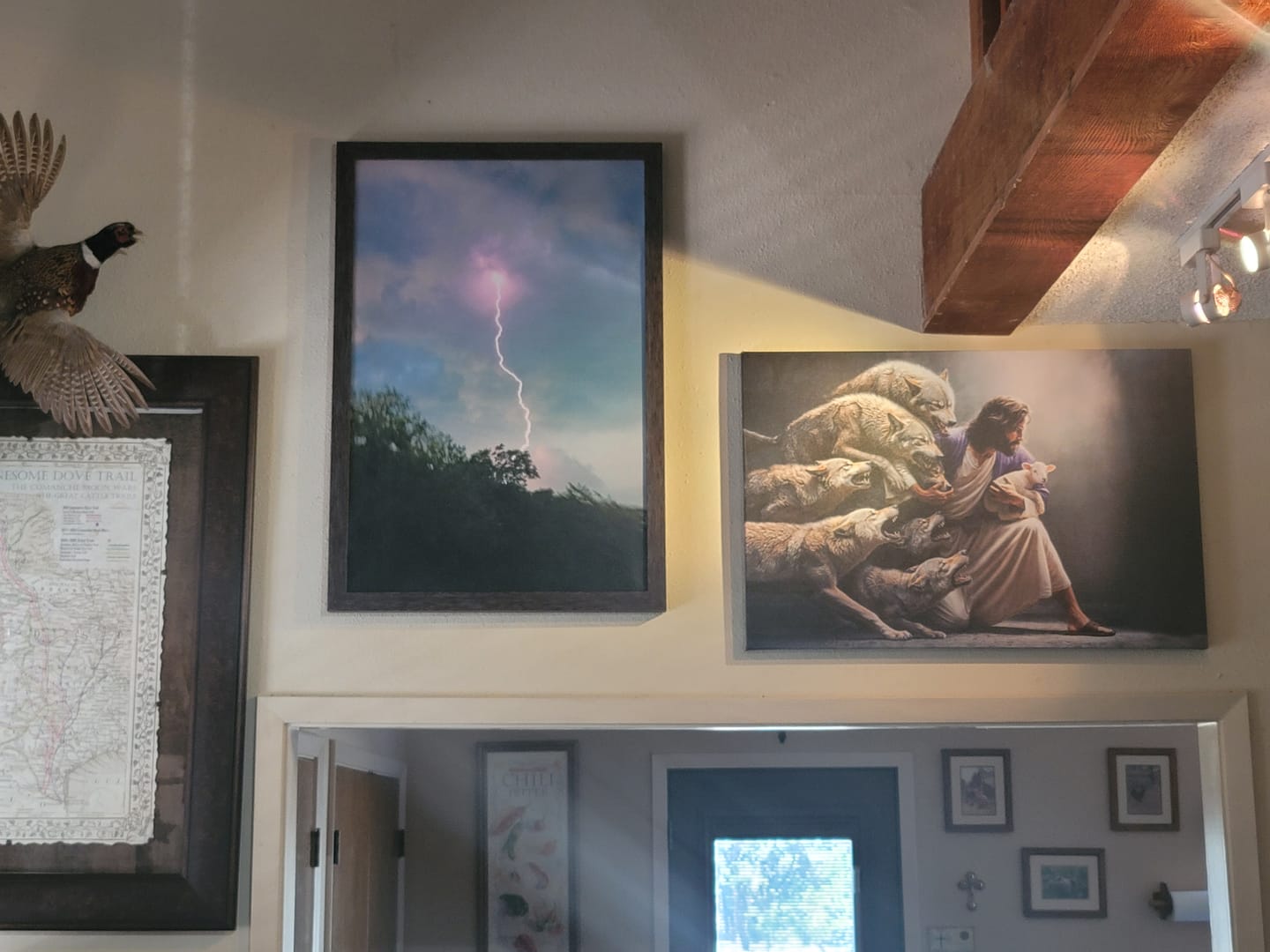 Customer photo review of Jesus Protects The Lamb From Wolves Wall Art Canvas