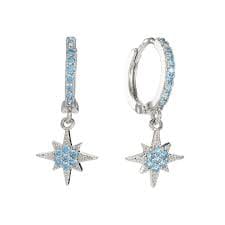 Customer photo review of Cosima Silver Turquoise Star Huggie Earrings
