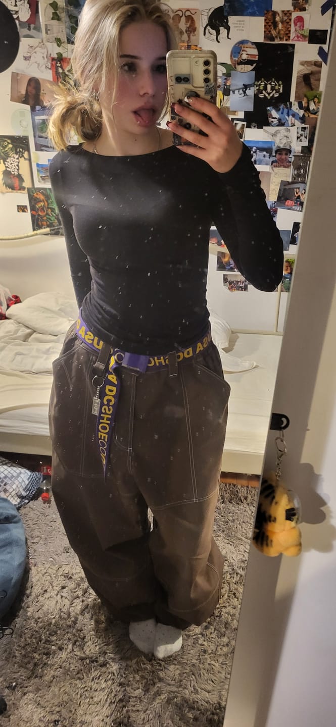 Customer photo review of Men's Caramel Baggy Oxford Workwear Snow Pants