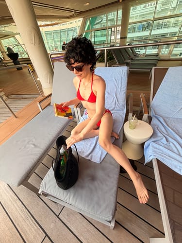 Customer photo review of 008 Micro Bikini Top - Siren Red