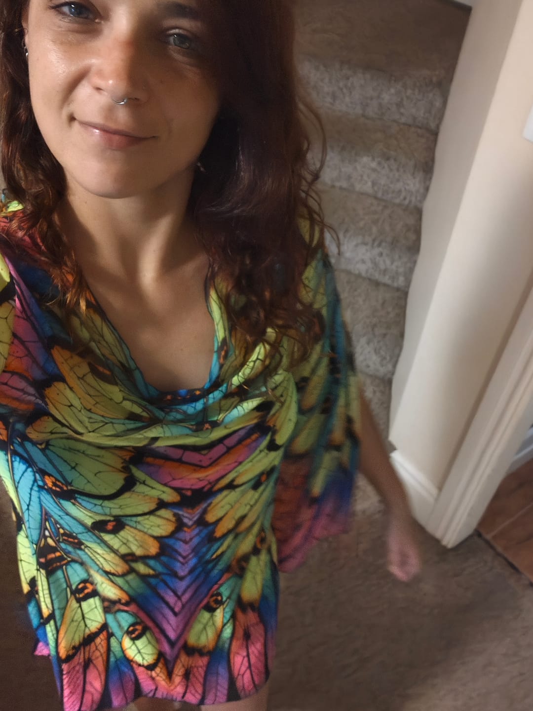 Customer photo review of Neon Nymph Mesh Slit Mini Dress