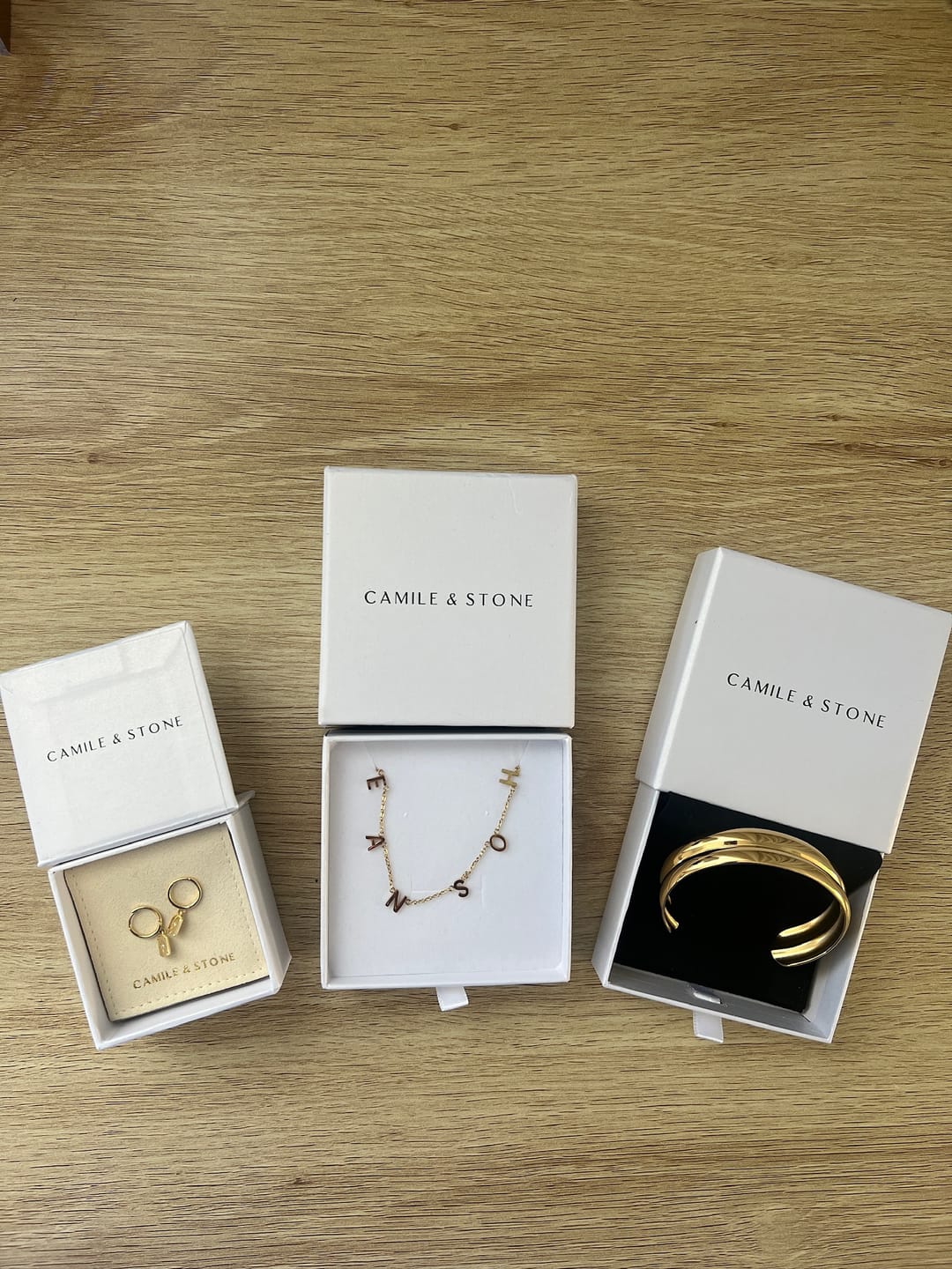 Customer photo review of The Original Initial Letter Necklace