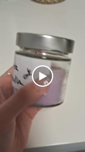 Customer video review of Tarro de vidrio con tapa plateada de 212 ml