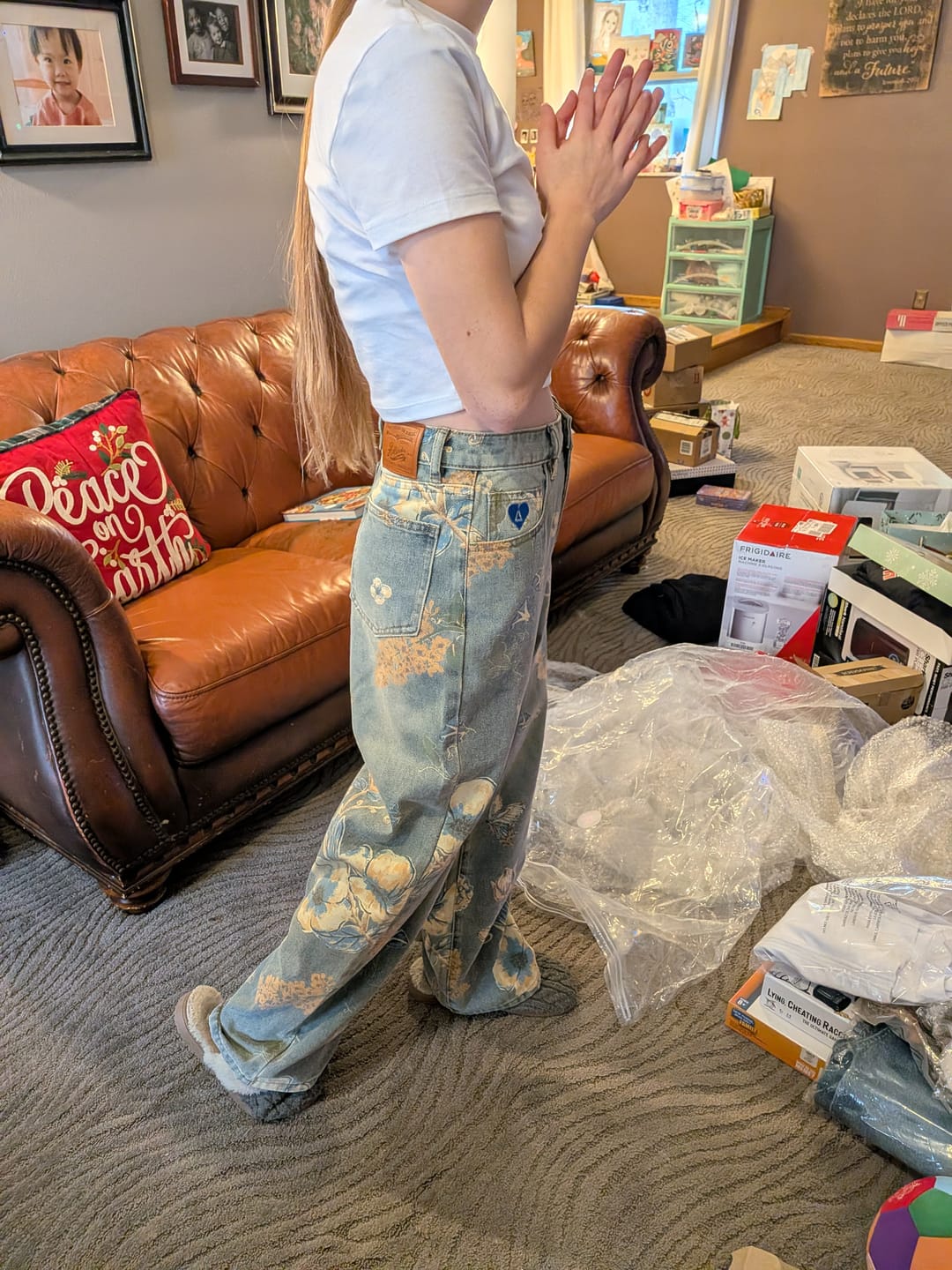 Customer photo review of Aelfric Eden Floral Baggy Jeans
