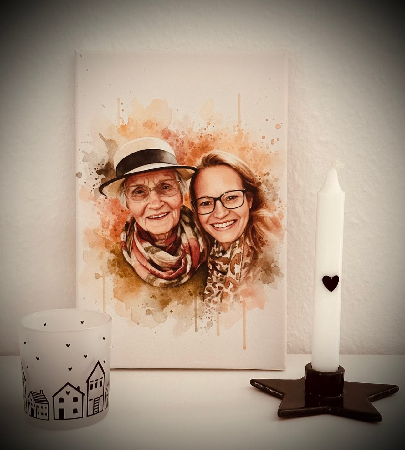 Customer photo review of Geschenk für Mama - Euer Foto als Aquarell - Persönliches Foto Geschenk