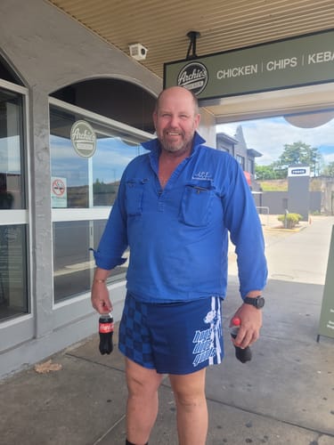 Customer photo review of Footy Shorts - Pig Dog Light Blue Chequered