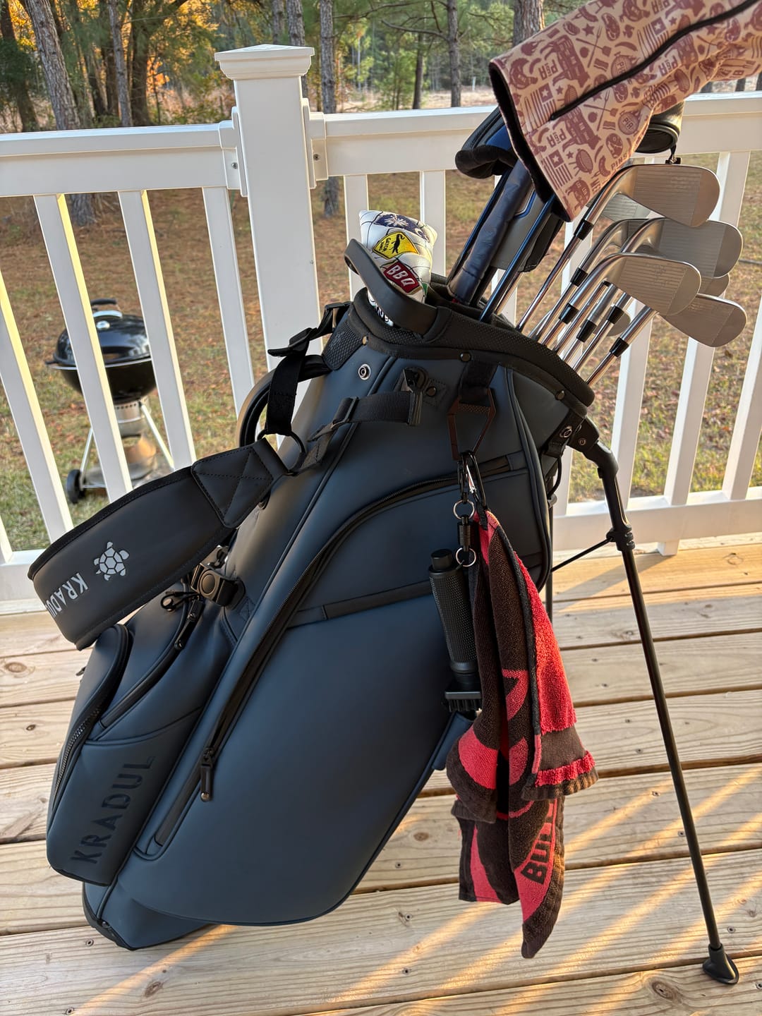 Customer photo review of LUX 9.5" 14-Way Hybrid Stand Bag: Blue Steel