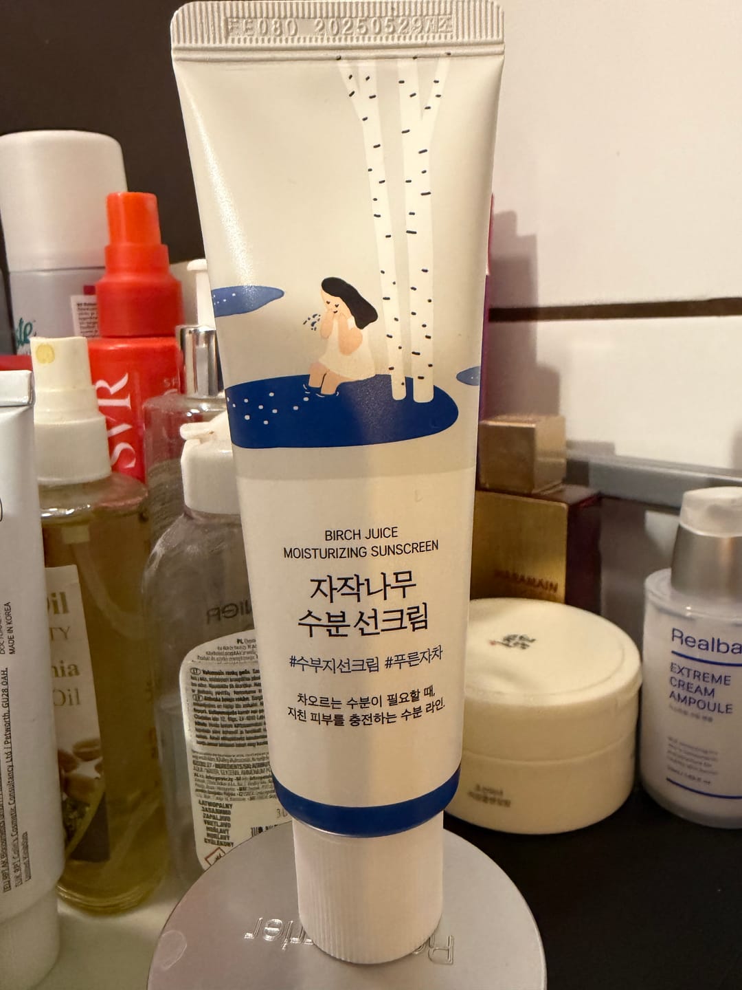 Customer photo review of Mitrinošs saules aizsargkrēms ar bērzu sulu Round Lab Birch Juice Moisturizing Sunscreen SPF50+ PA++++