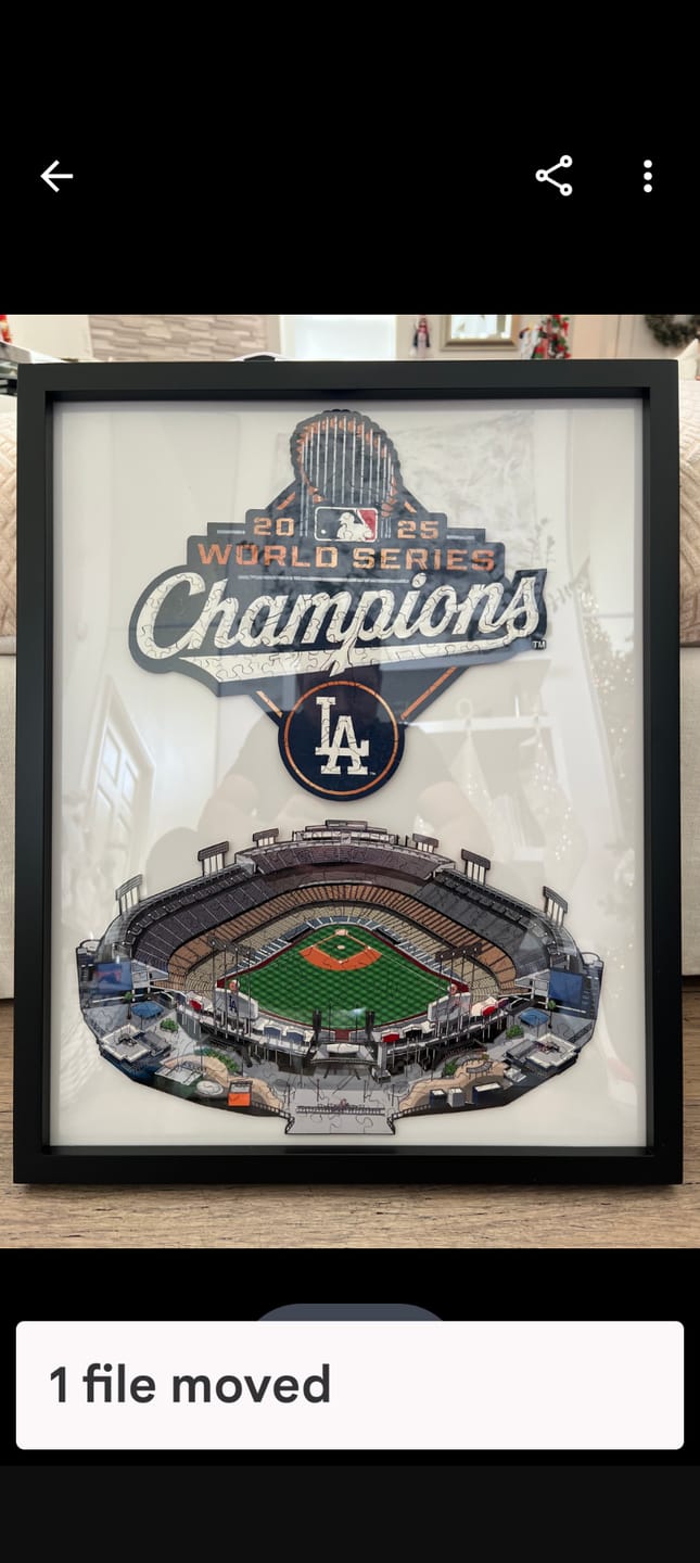 Customer photo review of Los Angeles Dodgers™ 2025 World Series - Wooden Puzzle