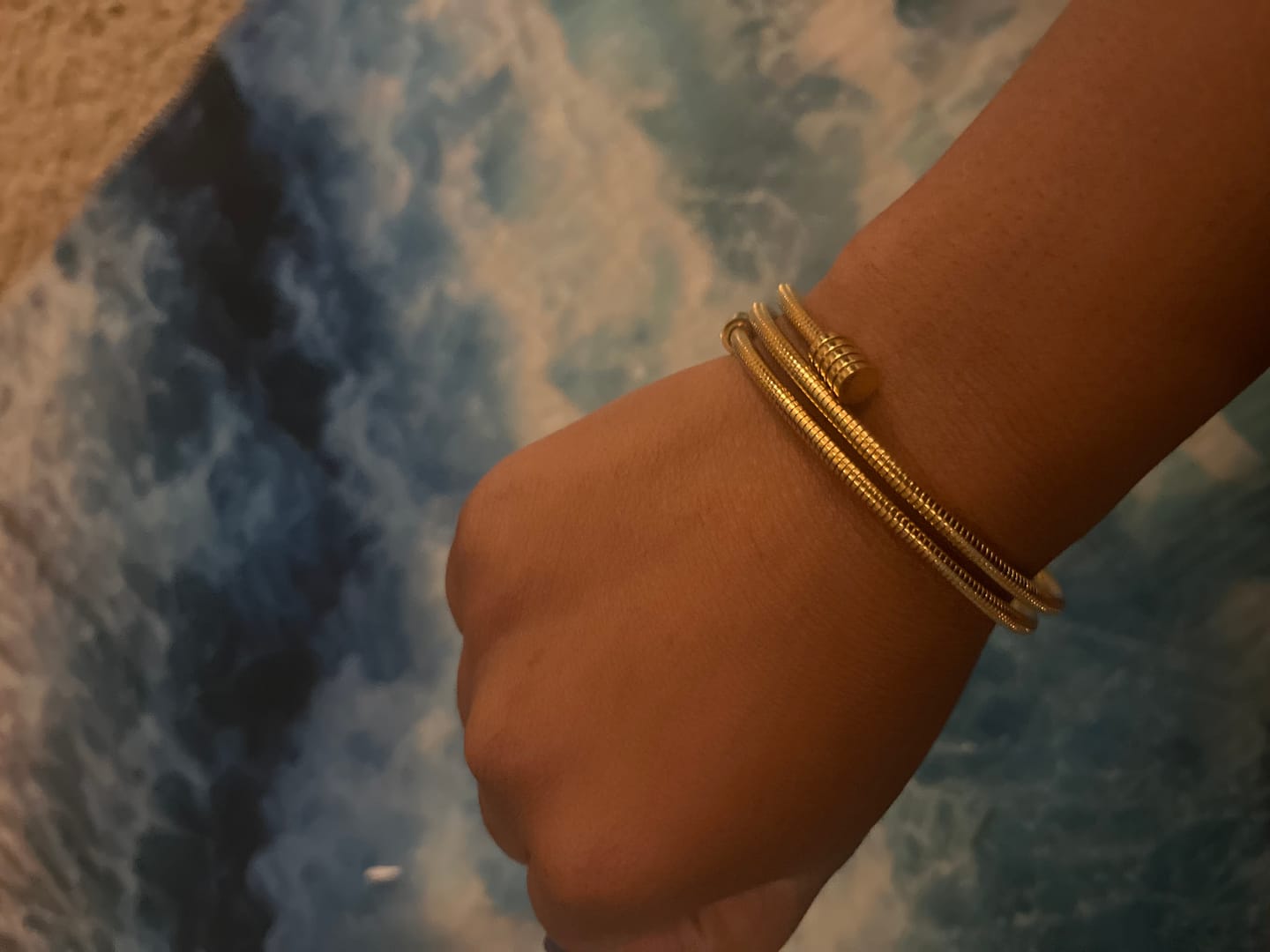 Customer photo review of Twisted Gold Bracelet