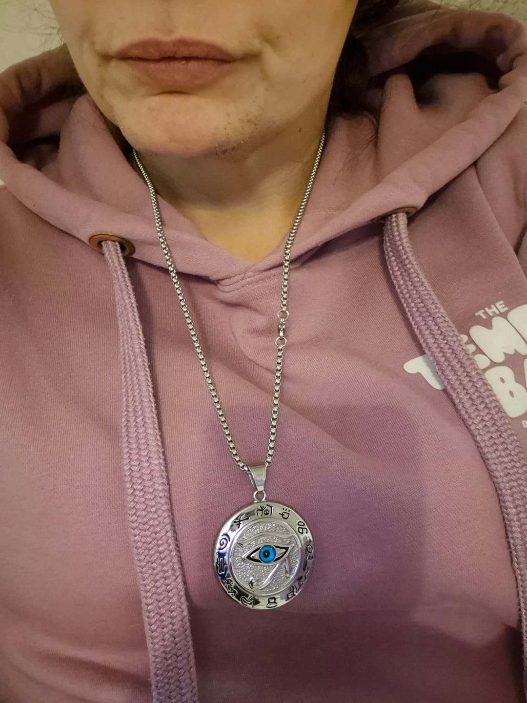 Customer photo review of Buddha Stones Eye of Horus Protection Necklace Pendant