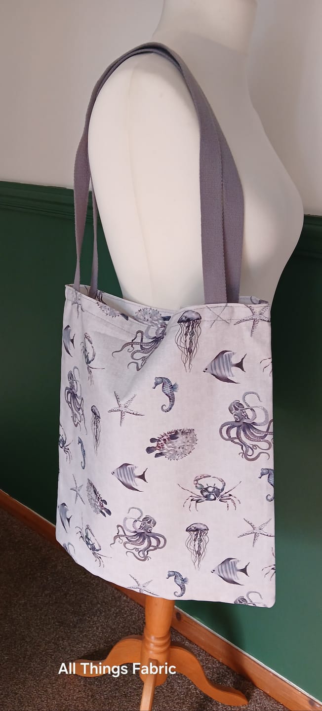 Customer photo review of Ocean Life Digital Print Cotton Canvas Fabric