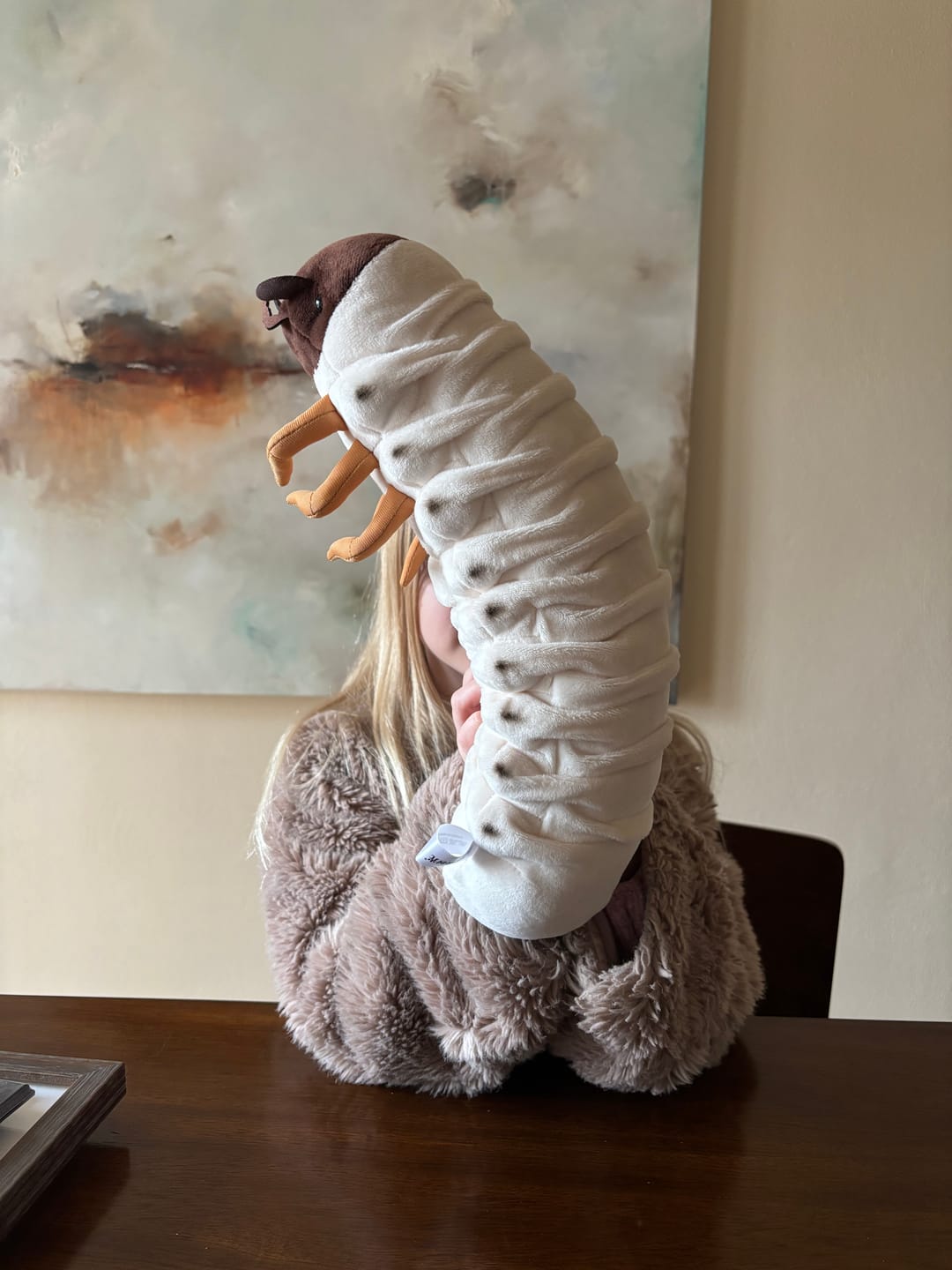 Customer photo review of White Grub Soft Stuffed Plush Toy