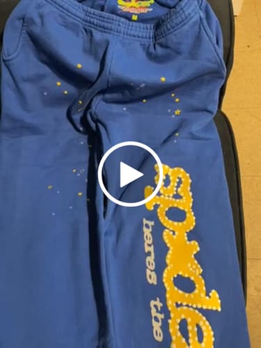 Customer video review of Sp5der Sweatpants Marina Blue