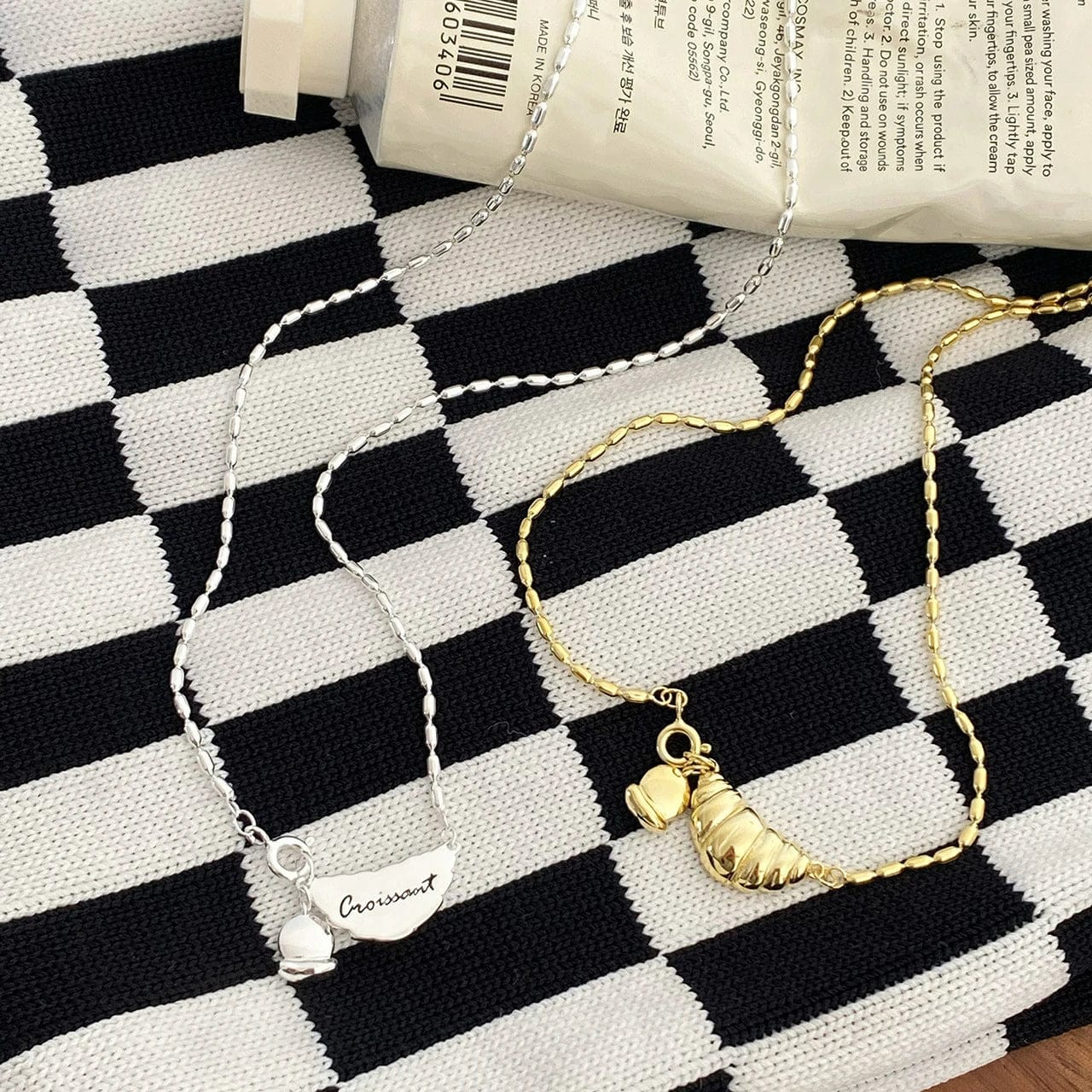 Customer photo review of Croissant Pendant Necklace