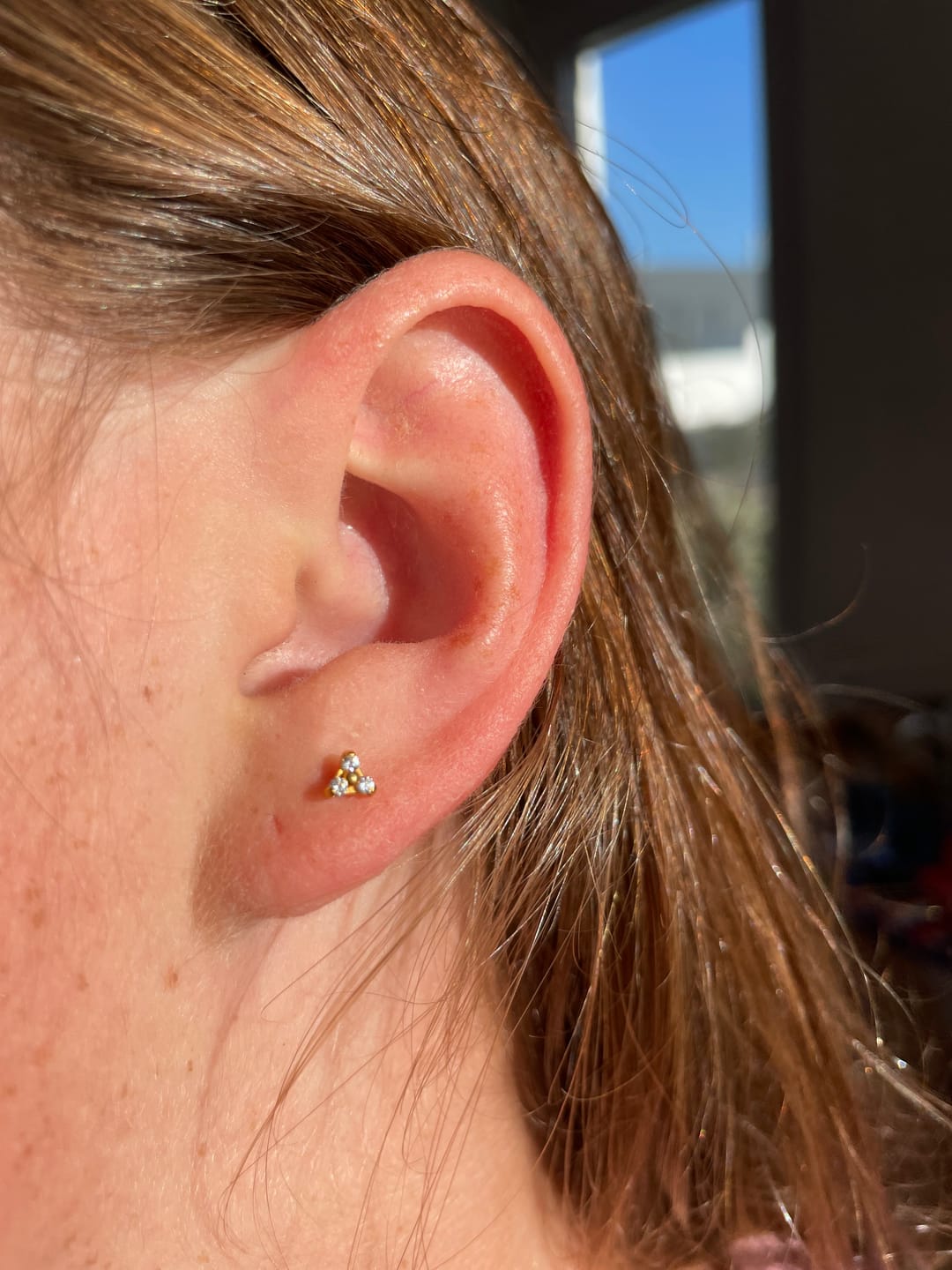 Customer photo review of The PVD Tri CZ Stud Top