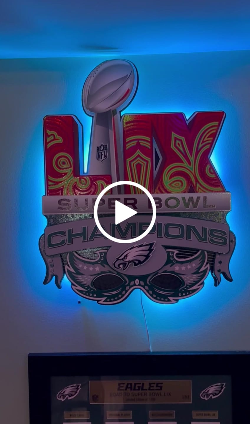 Customer video review of Philadelphia Eagles Super Bowl LIX CHAMPIONS! 3D Metal Wall Art