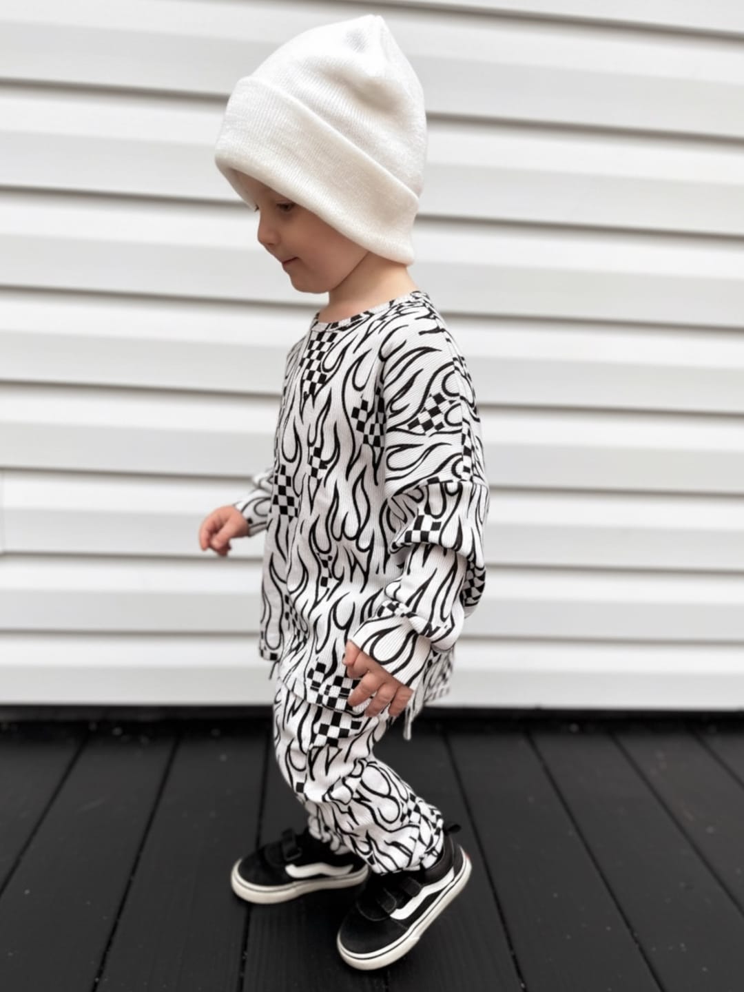 Customer photo review of Organic Ribbed Set in Full Throttle