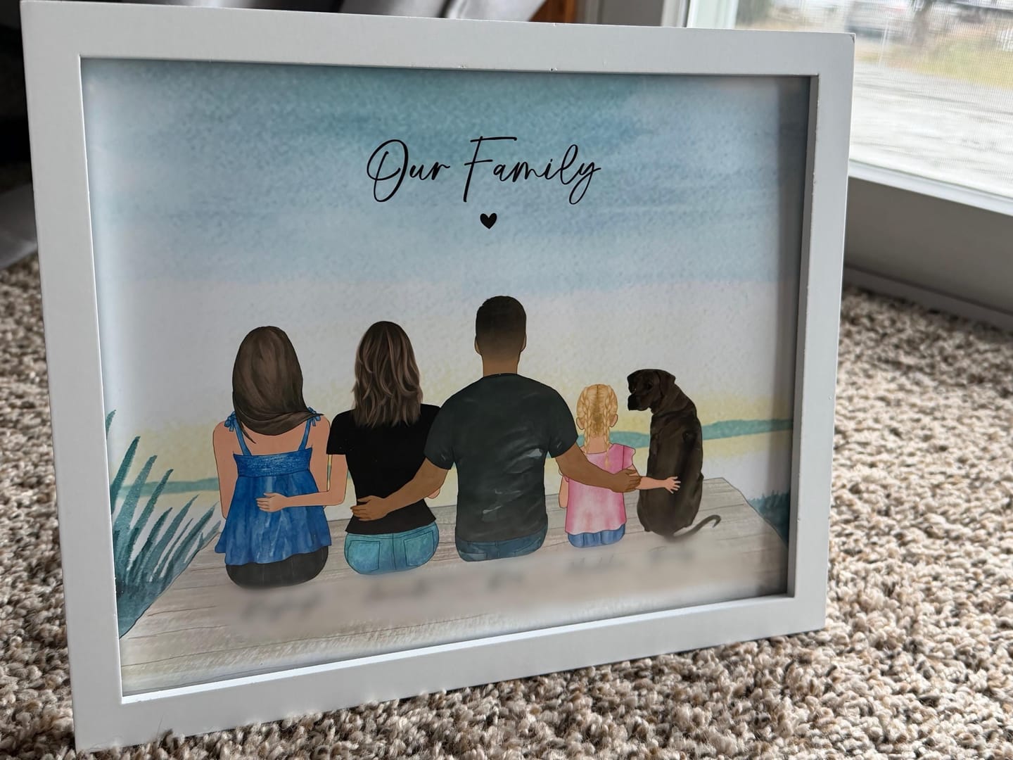 Customer photo review of Custom Family Portrait with Pets & Kids - Our Family Name