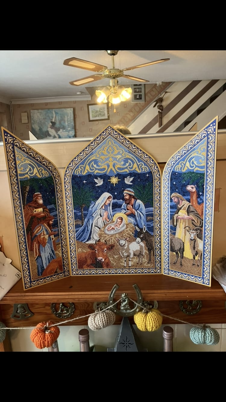 Customer photo review of Nativity Crystal Art Fold Out Decoration