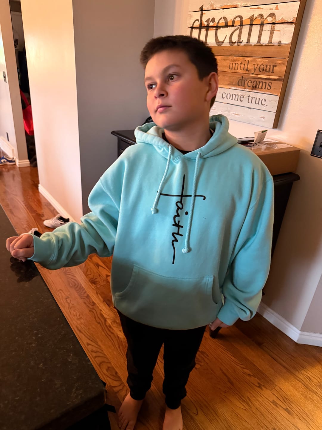 Customer photo review of Faith Cross Hoodie