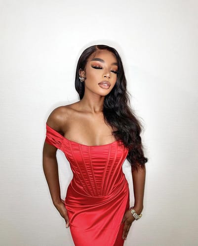 Customer photo review of Loose Body Wave 13x4 HD Lace Front Wig 180% Ultra-Density