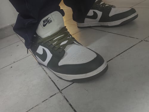 Customer photo review of Tenis Dunk Low Blanco Verde Militar
