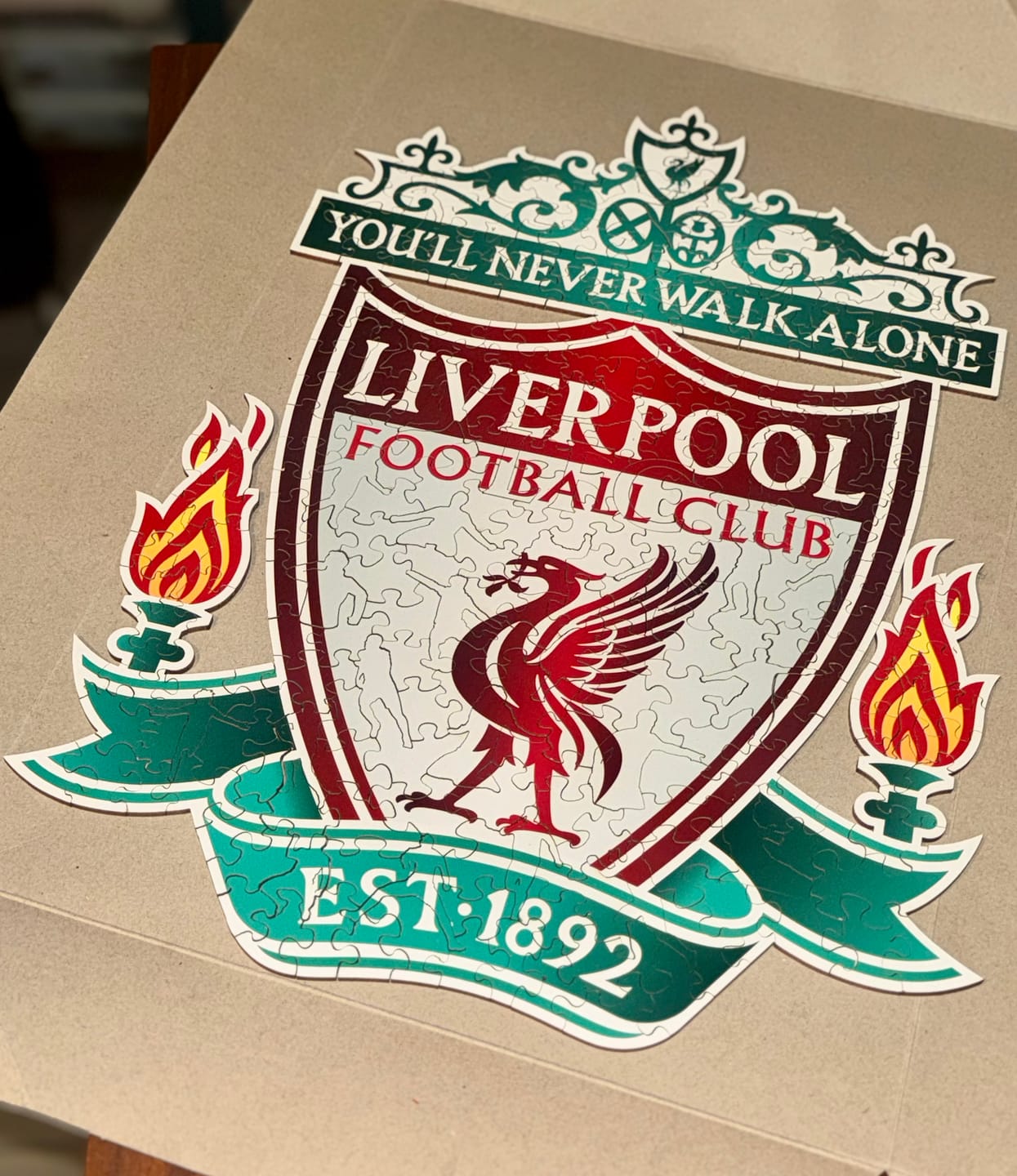 Customer photo review of Liverpool FC® Logo - Wooden Puzzle
