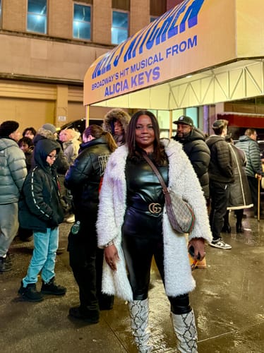 Customer photo review of Faux Leather Leggings