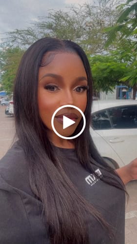 Customer video review of CurlyMe 360 Lace Wear Go Pre-Bleached Straight Human Hair Glueless Wigs Pre-Plucked Lace Front Wig