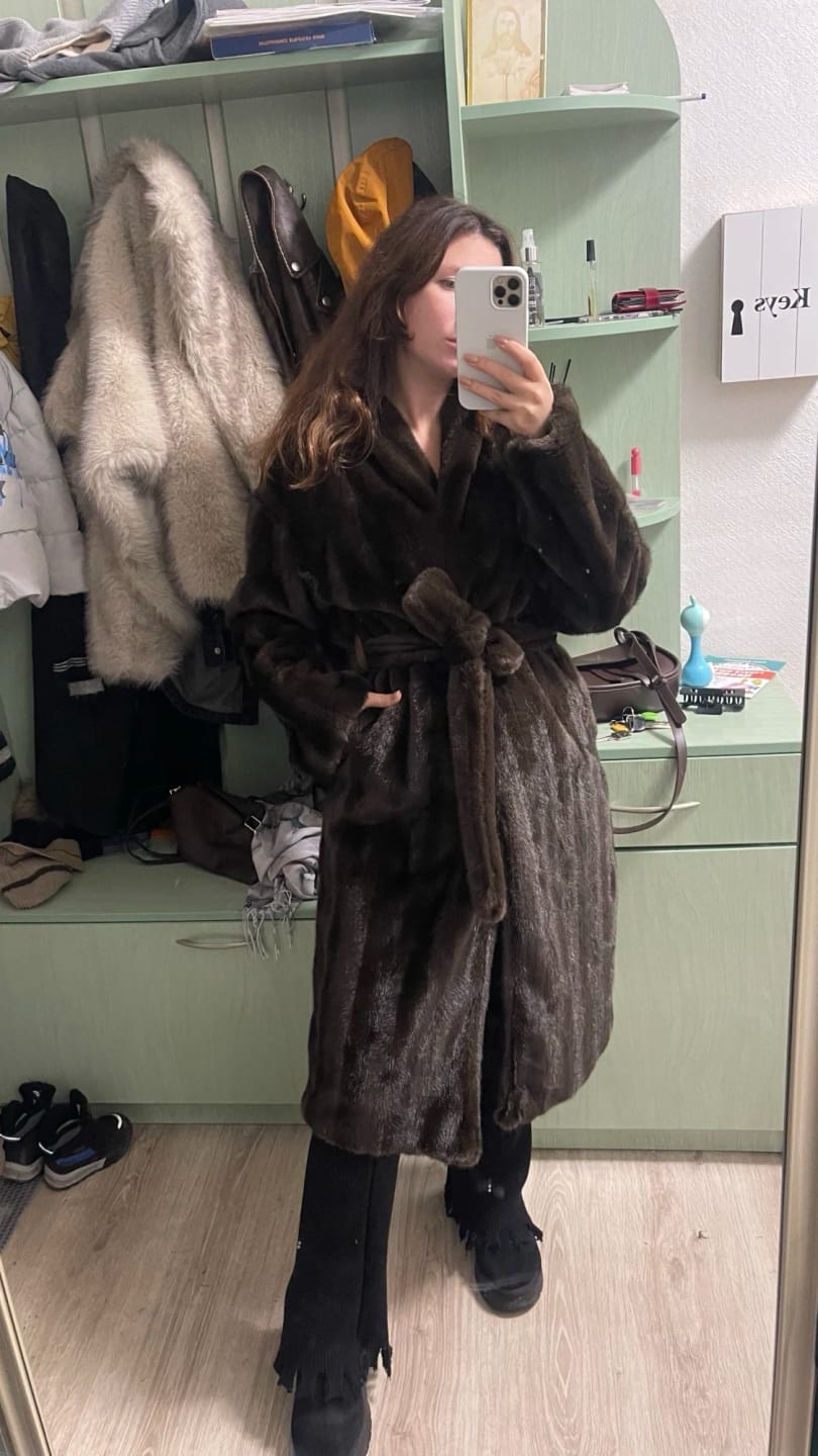 Customer photo review of Suzy Faux Fur Maxi Coat