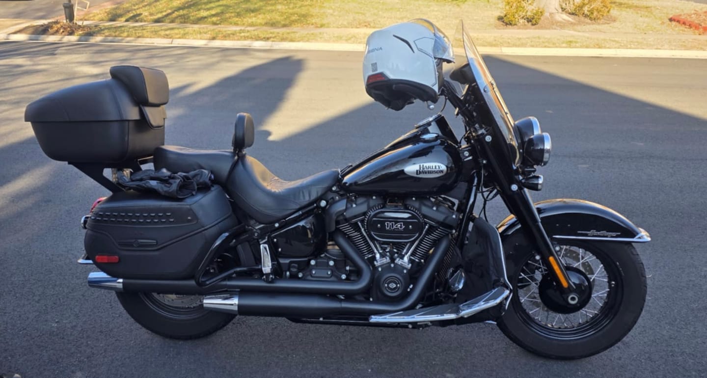Customer photo review of 44L - Premium Extra Large Leather Wrapped Hard Motorcycle Trunk