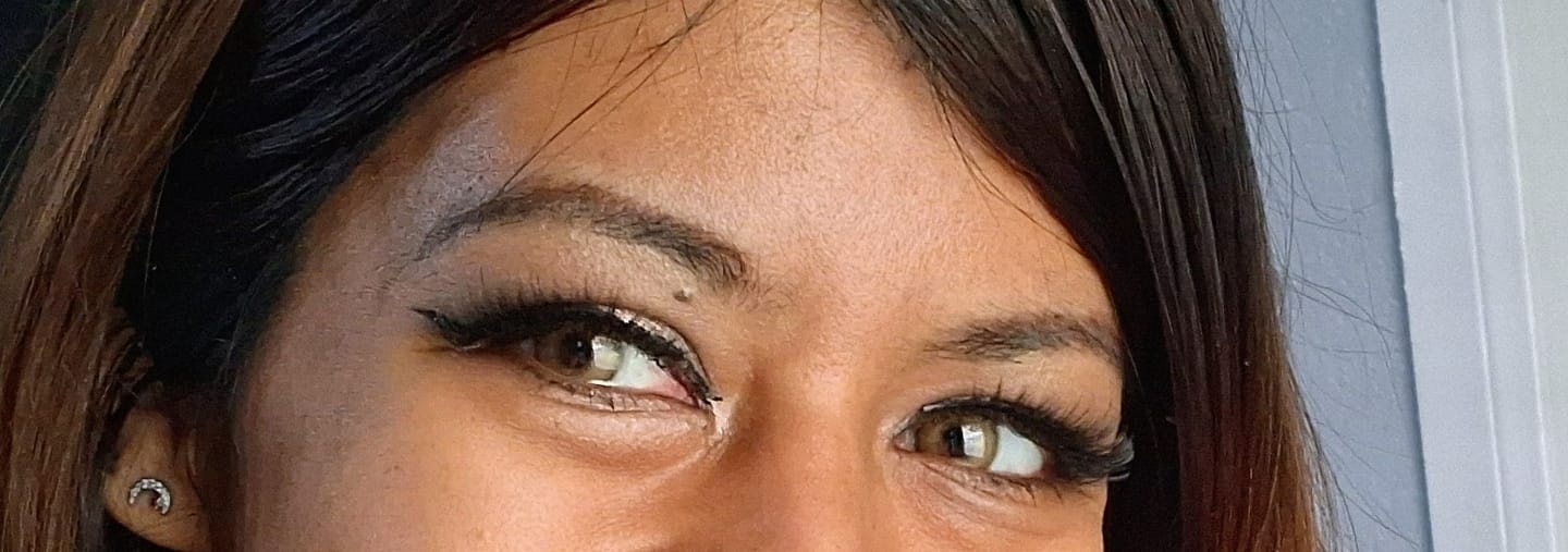 Customer photo review of Vela Dark Brown Prescription Colored Contact Lenses