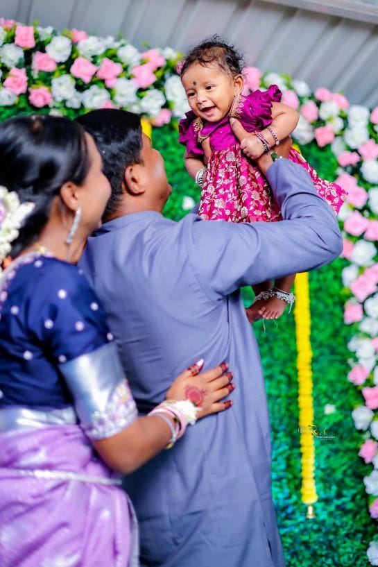 Customer photo review of Wine Banarasi Silk Ethnic Wear for Girls / Baby Girl