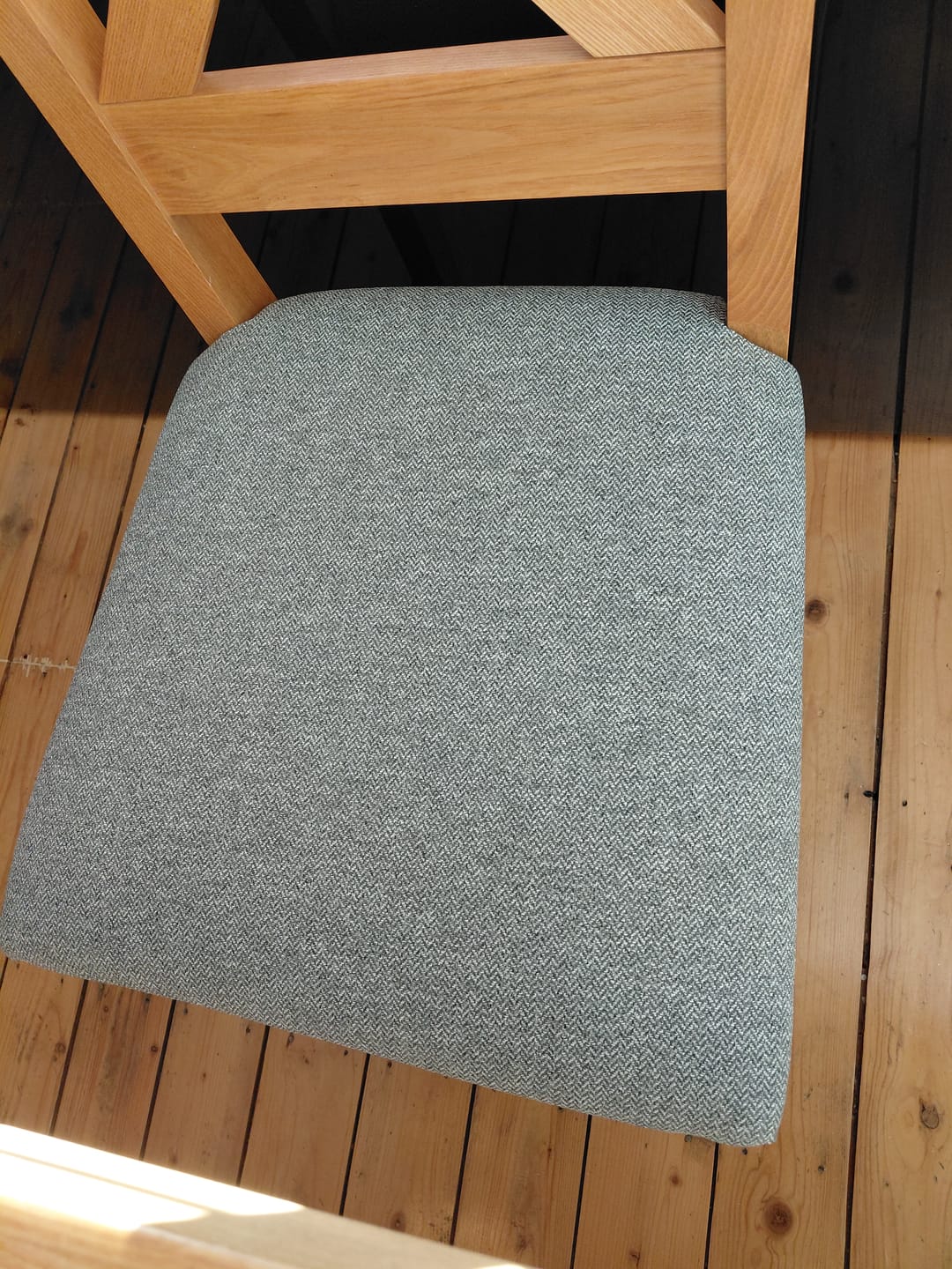 Customer photo review of Herringbone Tweed Upholstery Fabric